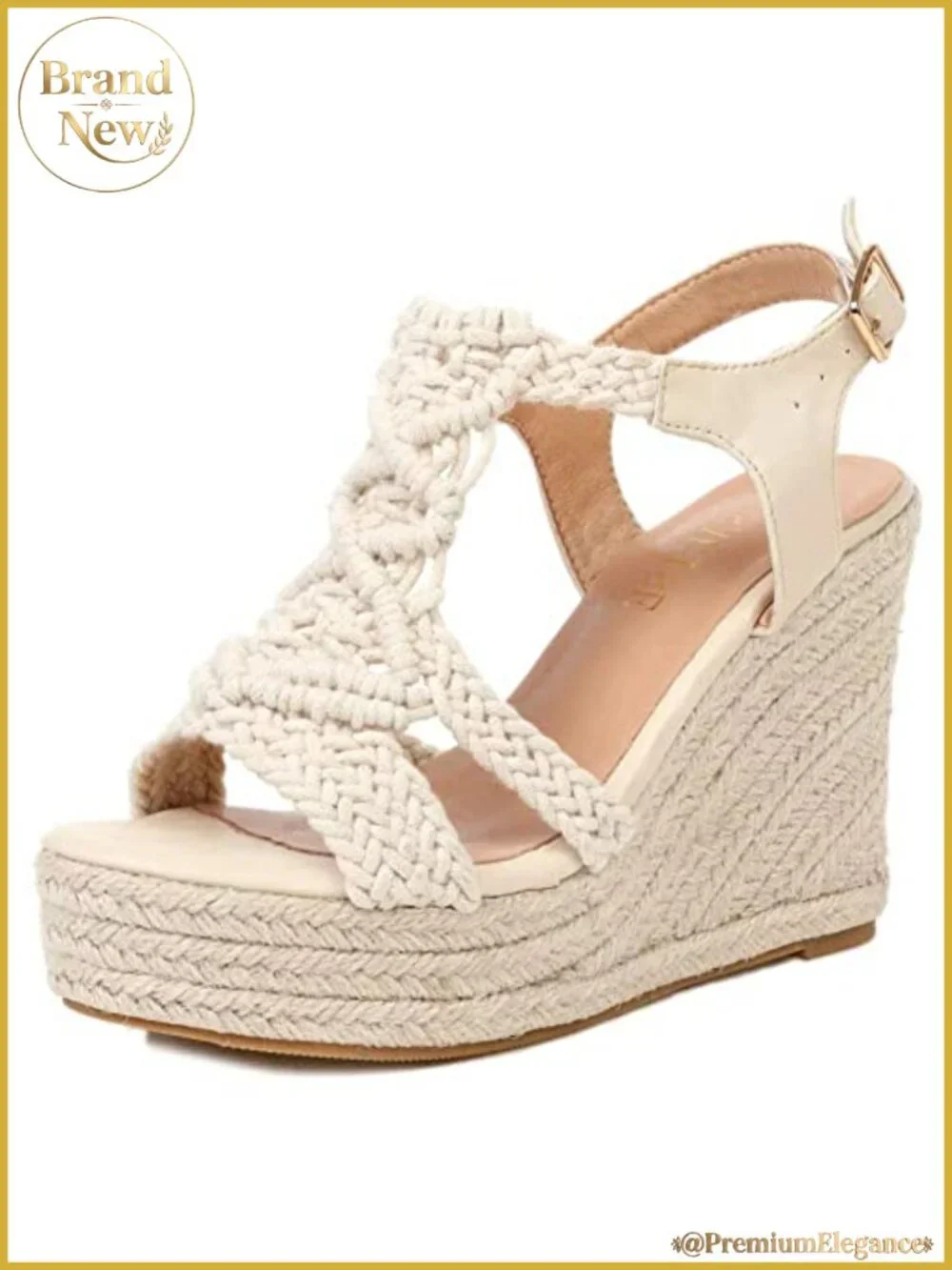 Woven Espadrille Wedge Sandals Braided Open Toe Adjustable Strap Platform